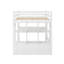 Lit mezzanine double avec bureau, tablettes et tiroirs de rangement