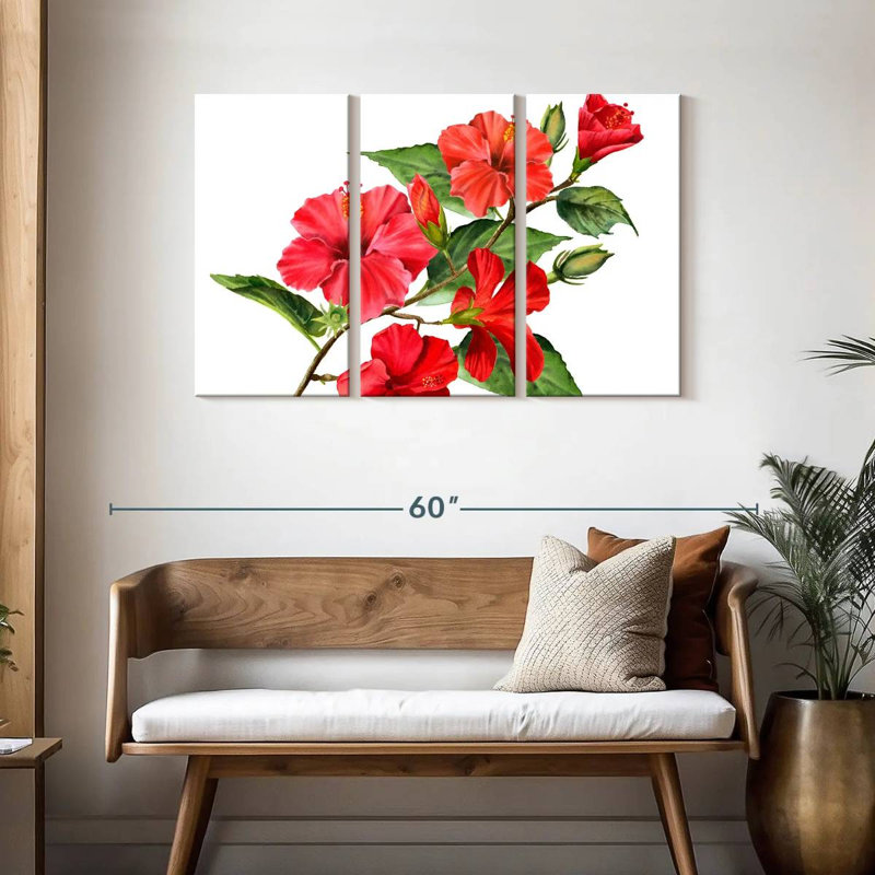 Branche de fleur d'hibiscus Harnek, H 28 po x l 45 po