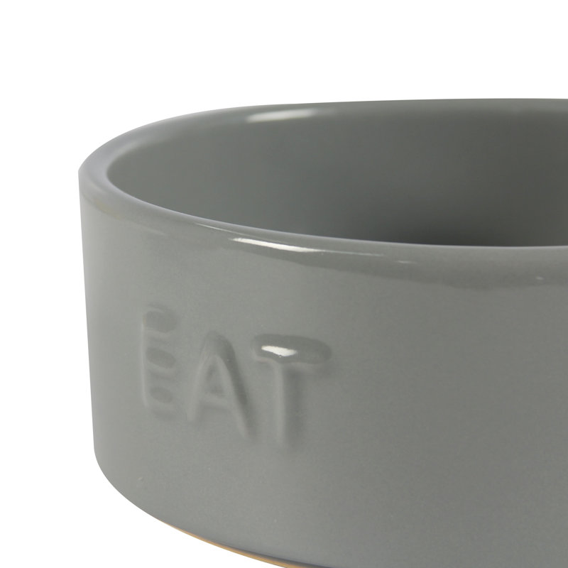 Ensemble de bols en céramique pour animaux 2 pièces DRINK & EAT, Gris