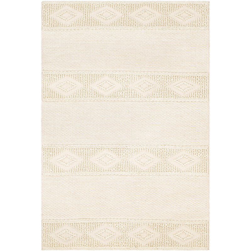 Tapis brun clair en laine / coton tissé à plat à la main Areyah, Rectangle 2 pi x 3 pi