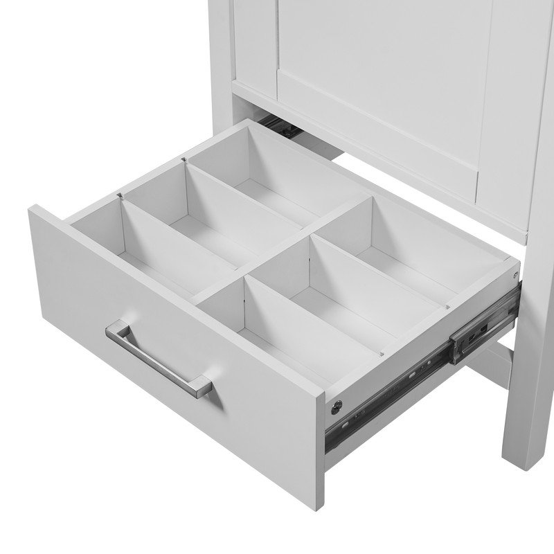 Meuble-lavabo compact autoportant avec lavabo et rangement à fermeture en douceur, Blanc