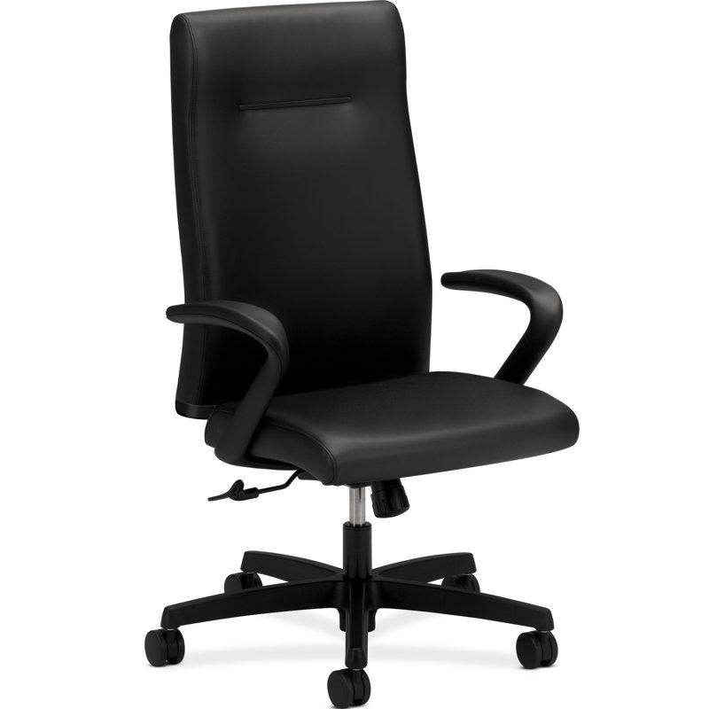 Black Leather High-Back Executive Swivel Chair