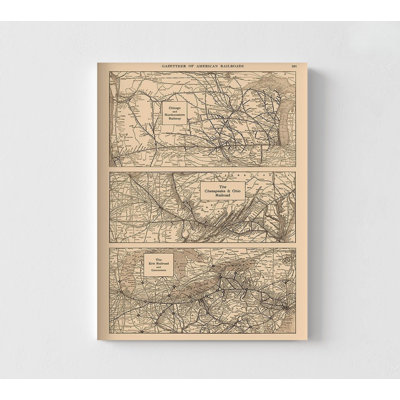 Chicago Chesapeake Erie Ohio, Ohio State Map, Old Map Of USA, Farmhouse Style Room Perfect Touch Print, Chicago Office Wall Decor