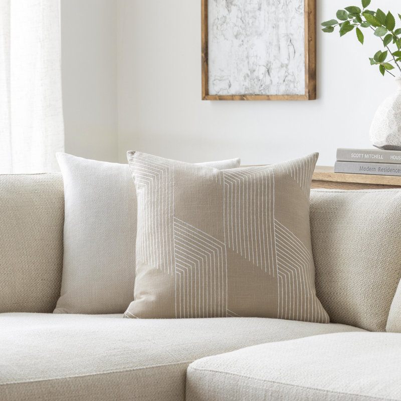 Housse et insert de coussin carré Merle, Mélange de duvet, H 20 po x l 20 po