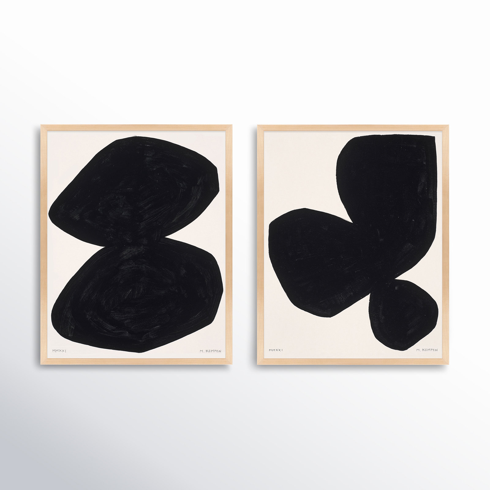 Module On White. Set Of 2 by Michael Kempen, Maple Wood, 38" H x 30" W x 1.25" D