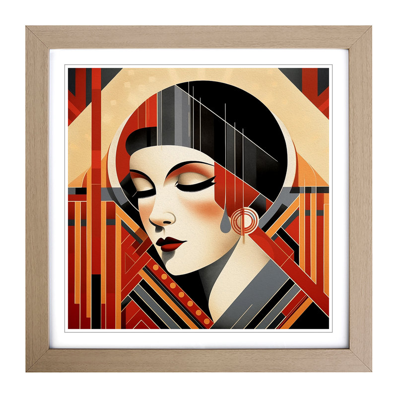 Art Deco Woman Bauhaus - Framed Print, Oak