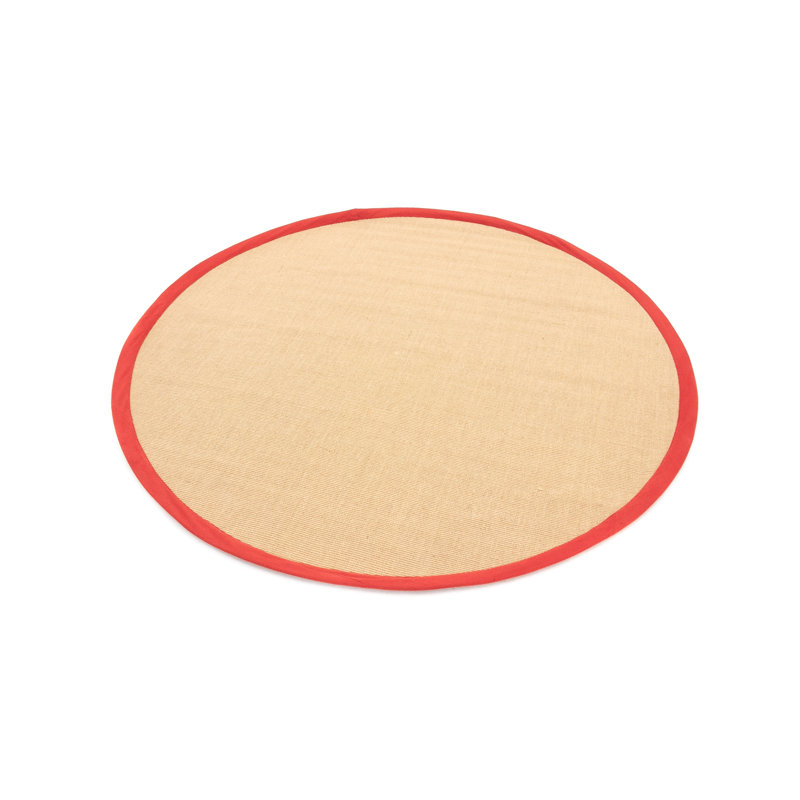 Sisal Hand Woven Red Rug, Round 60cm