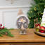 Figurine de Noël oiseau debout avec chapeau d'hiver et écharpe - 7,5 po