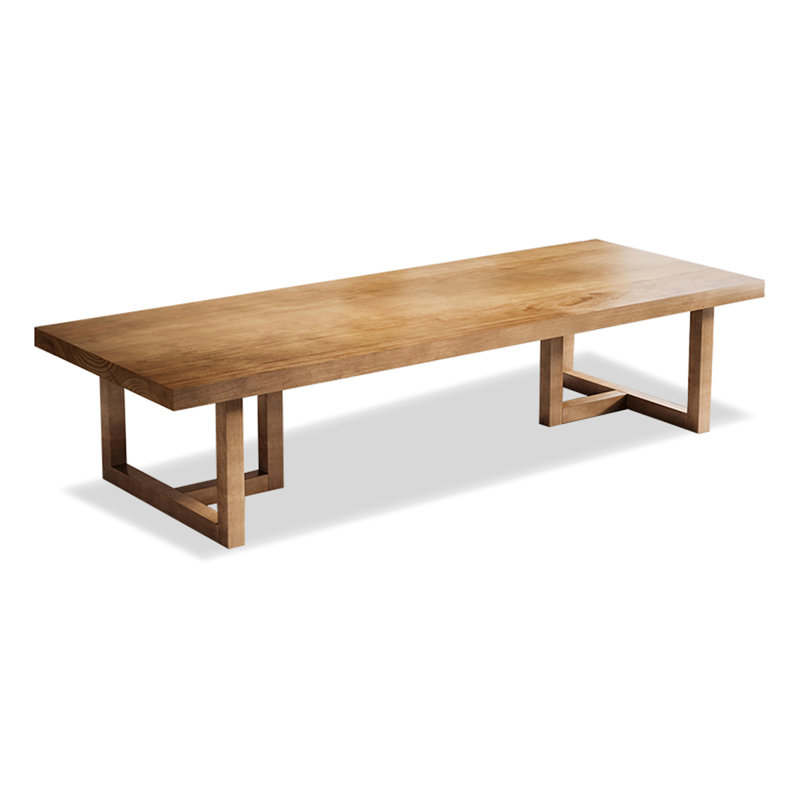 Table de conférence rectangulaire simple et moderne en bois massif, H 29,53 po x L 94,49 po x l 39,37 po