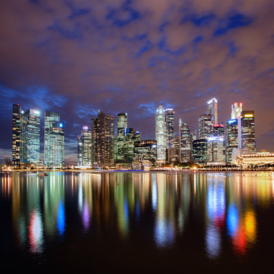 Silhouette de la ville de Singapour