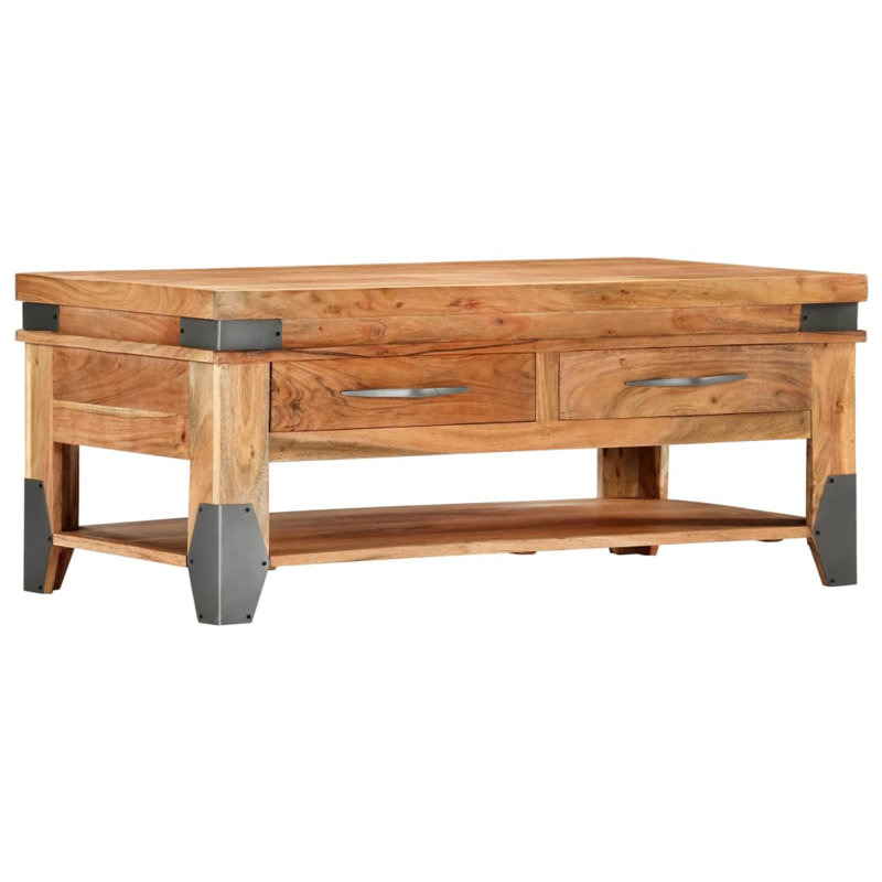 Wetherell Solid Wood Four Leg Coffee Table with Storage