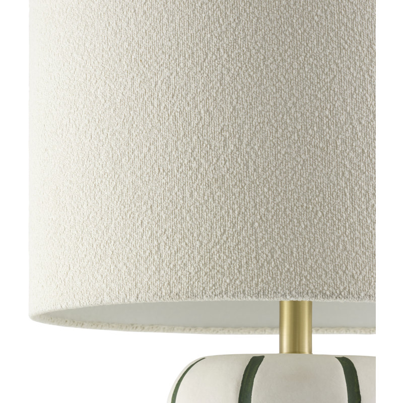 Lampe de table Poelm, H 25 po x l 15 po x P 15 po, Crème/vert