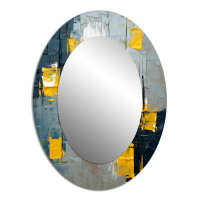 «Abstraction» sur un miroir rétro bleu abstrait