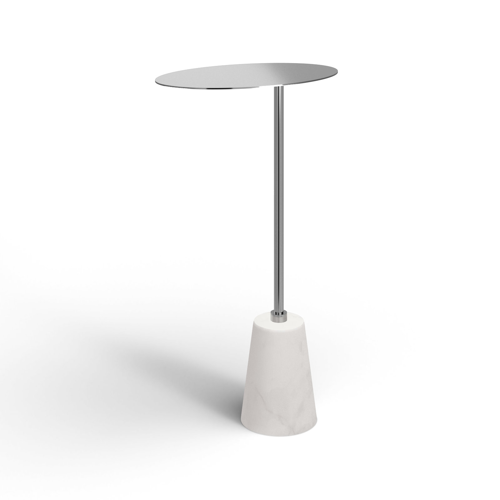 Churchill 8" End Table, Silver/Gray, White