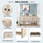 Console polyvalente avec lattes en bois tissé, 4 portes, tablettes de rangement et boutons ronds-1720352853