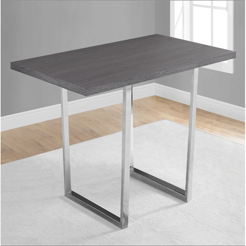 Table de salle à manger, rectangulaire, 60 po, cuisine, salle à manger, Gris foncé
