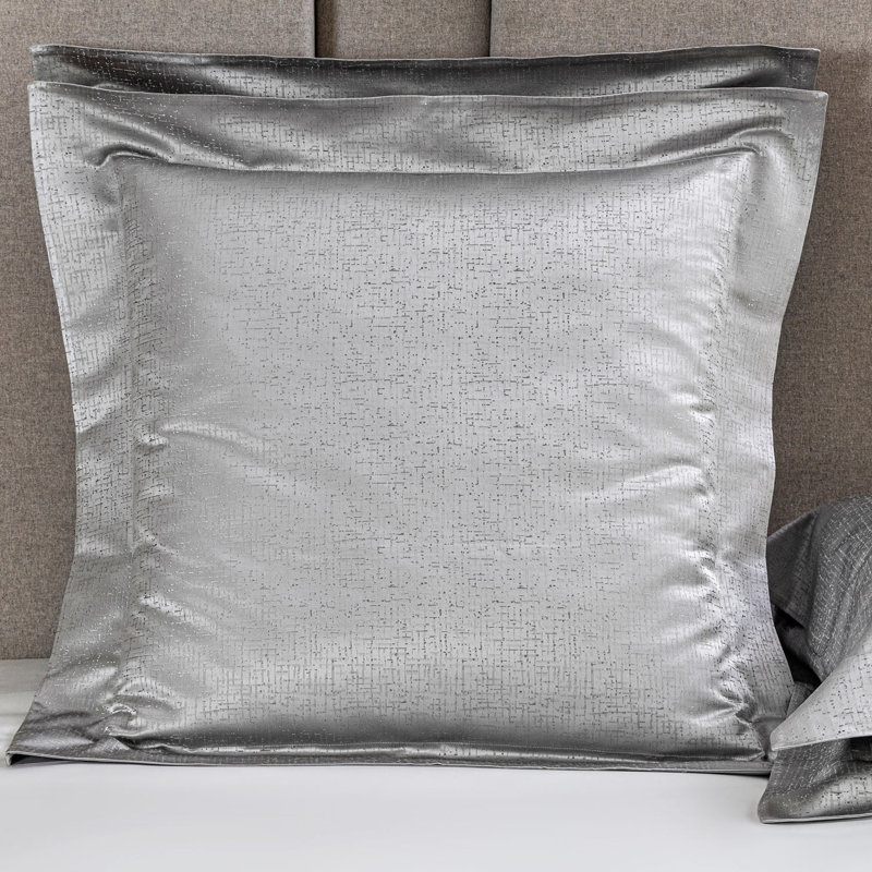 Luxury Glowing Weave Sham, Euro, Gray Cliff