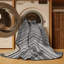  Tapis gris clair lavable à rayures gris foncé-233457166