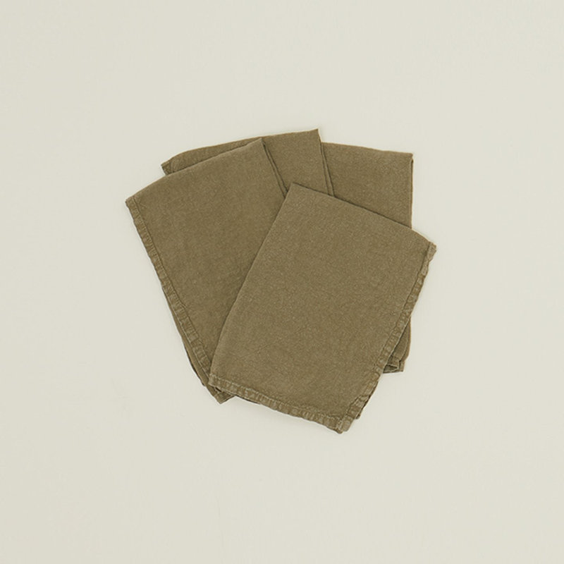 Simple Linen Napkin - Set Of 4, Olive