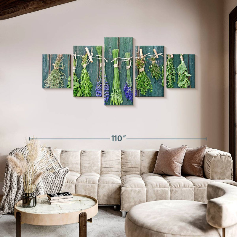 Drying Herbs, 42" H x 92" W