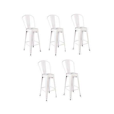 Hi Gloss Style Metal Barstool with Back by Chivari by Chivari