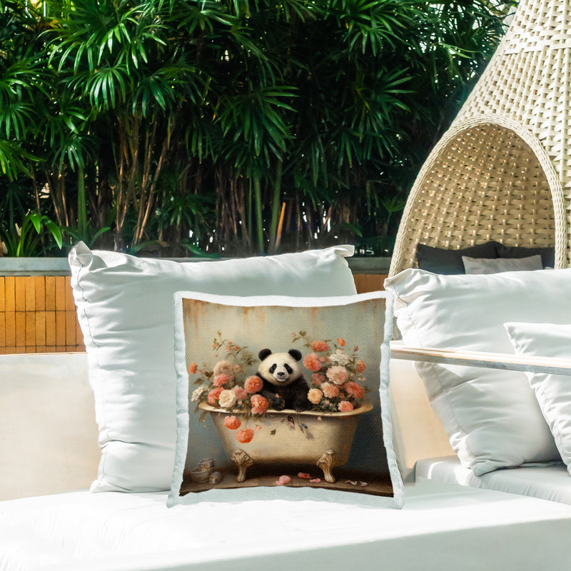 Coussin d'extérieur Panda & Peony