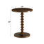 Table de bout ronde vintage à pied tourné de 22 pouces