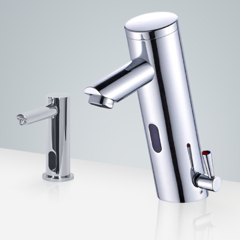 BathSelect Cholet Chrome Automatic Sensor Faucet & Soap Dispenser – Touchless, ADA Compliant