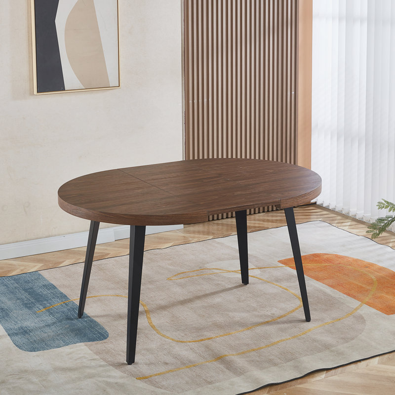 Table extensible, table de salle à manger, table de bureau, table basse, pieds en métal, plateau en MDF, 100/140 / 180X100X75Cm, couleur noyer