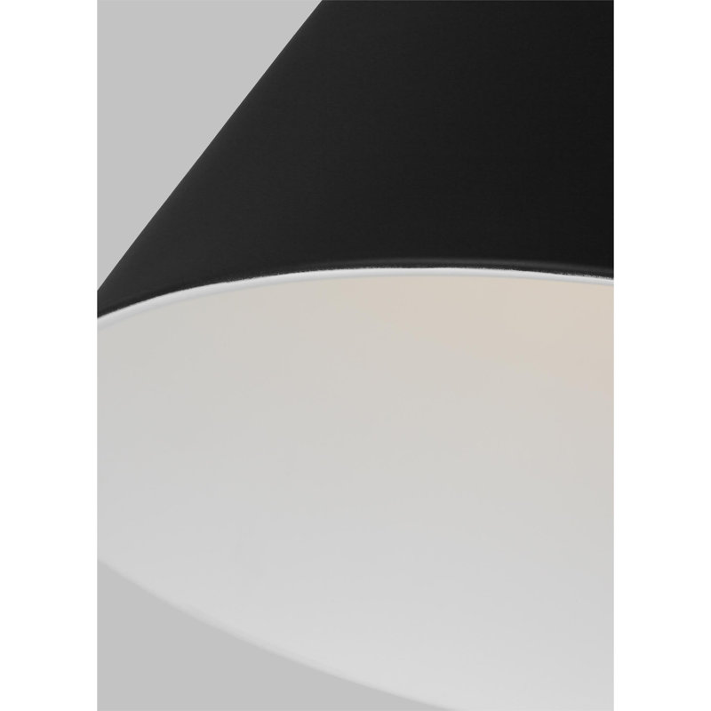 Arnell 1 - Light Single Pendant, Midnight Black, Polished Nickel, 19" H x 15.625" W x 15.625" D