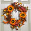 45Cm Hanging Artificial Sunflower Whirl Autumn Wreath