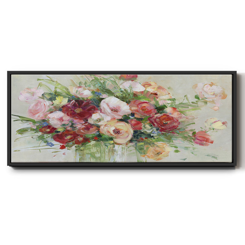 Just Peachy- Framed Canvas, 12" H x 30" W