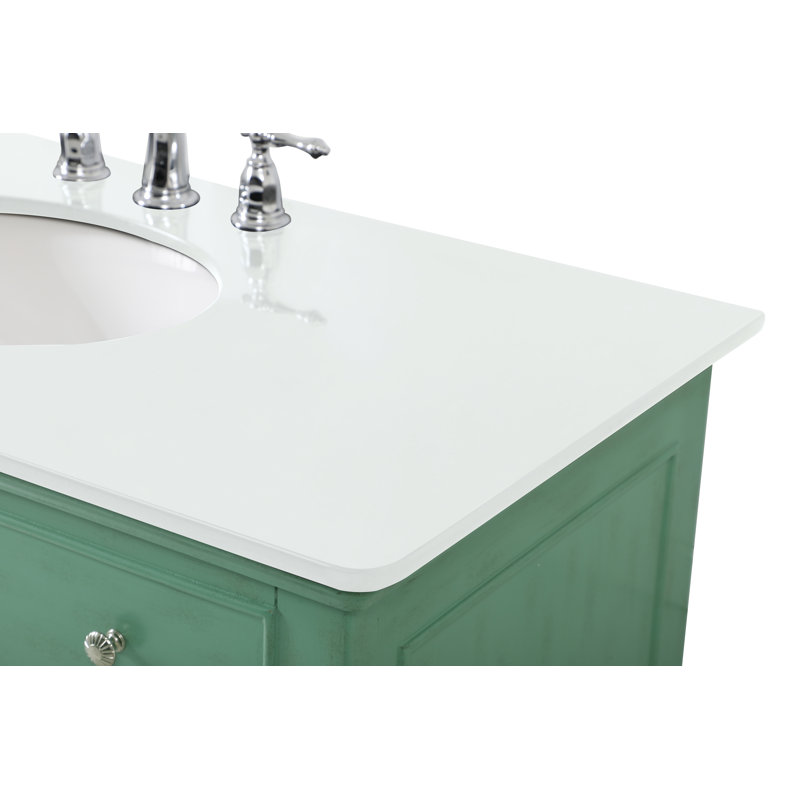 Ensemble de meuble-lavabo simple 42 po Otto, Blanc antique, Blanc ivoire