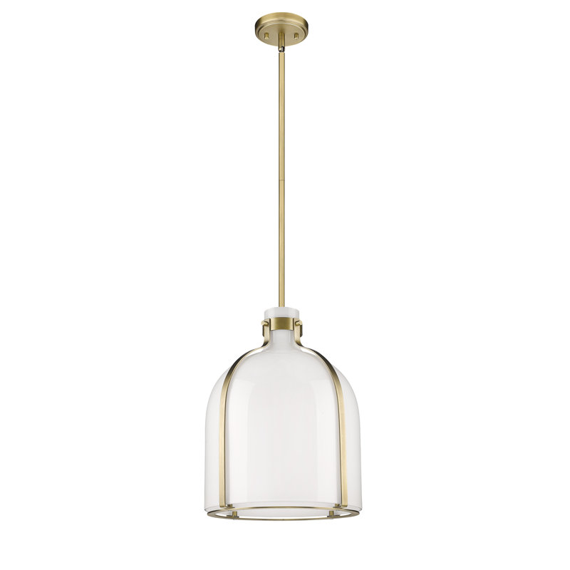 Walpole 1 - Light Candle Style Pendant, Rubbed Brass, 16.5" H x 12.25" W x 12.25" D