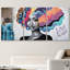 «The Head of a Woman Triptych Street Graffiti Series», ensemble de 3 reproductions sur toiles tendues-56497796