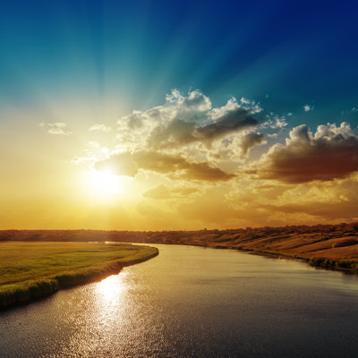 " Sunset With Rays "