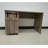 Home Office Desk w/ Distressed Wood Grain, Faux Barn Door Cabinet, Shelves, & Metal Hinges-1752274494-1755260739
