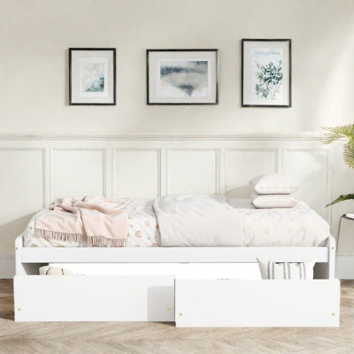 Lit à design minimaliste avec 2 tiroirs