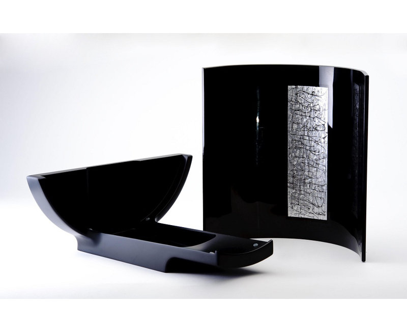Calla 17.2'' L Bathroom Sink, Black/Silver