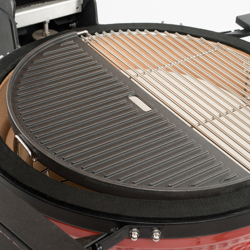 Kamado Joe Half Moon Cast Iron Reversible Grill Griddle for 24 in. BigJoe