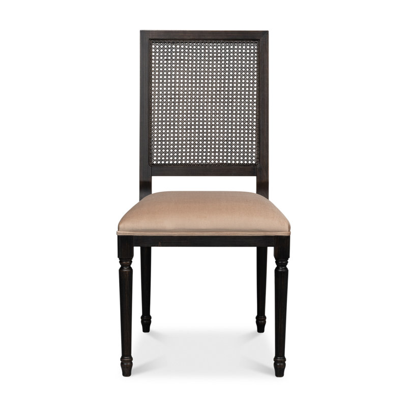 Cane Back Upholstered Dining Chair