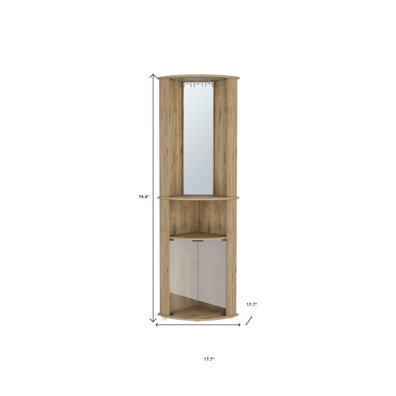 Bar d'angle 18 "en bois naturel