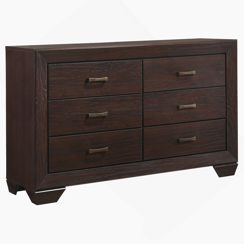 Commode 6 tiroirs, Marron foncé
