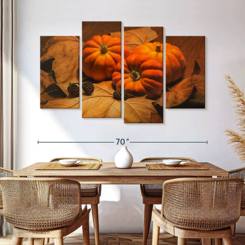 Pommes de pin et citrouilles Yarlin, H 42 po x l 68 po