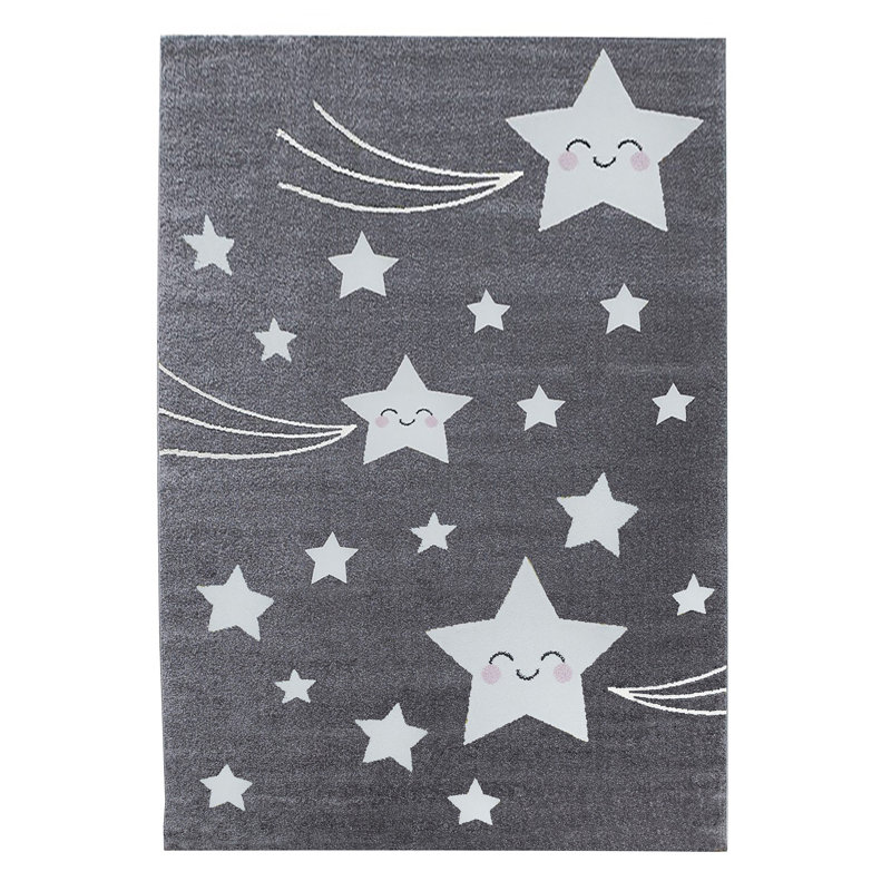Kids Area Rug, Rectangular 200 x 290cm, Grey/Brown/Blue