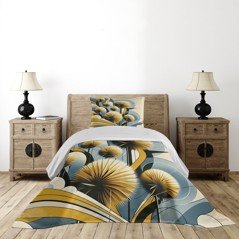 Polyester Floral Coverlet, Twin Coverlet + 1 Standard Shams