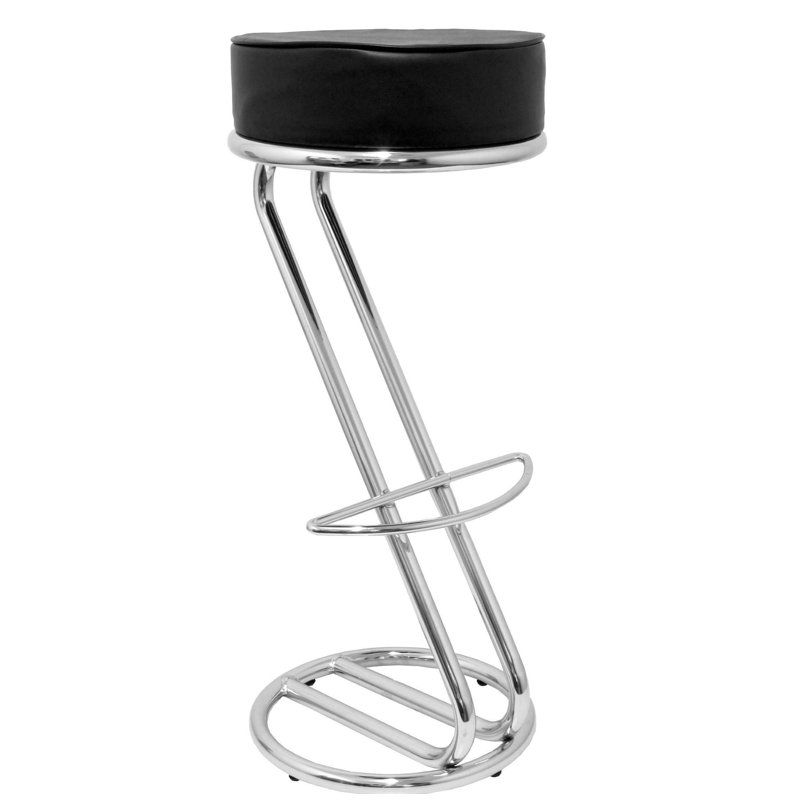 Wooden Upholstered Counter Stool with Metal Frame