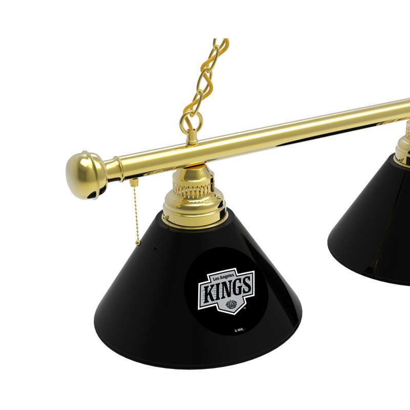 3 - Light Pool Table Lights Pendant, Brass, Los Angeles Kings