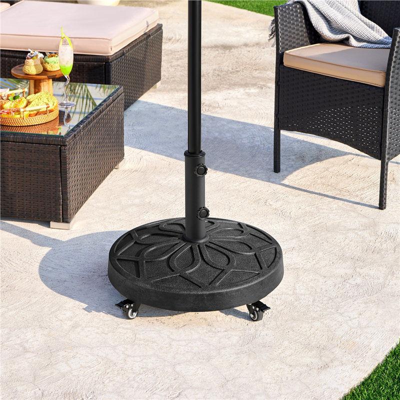 20.75kg Umbrella Base with Wheels, Black