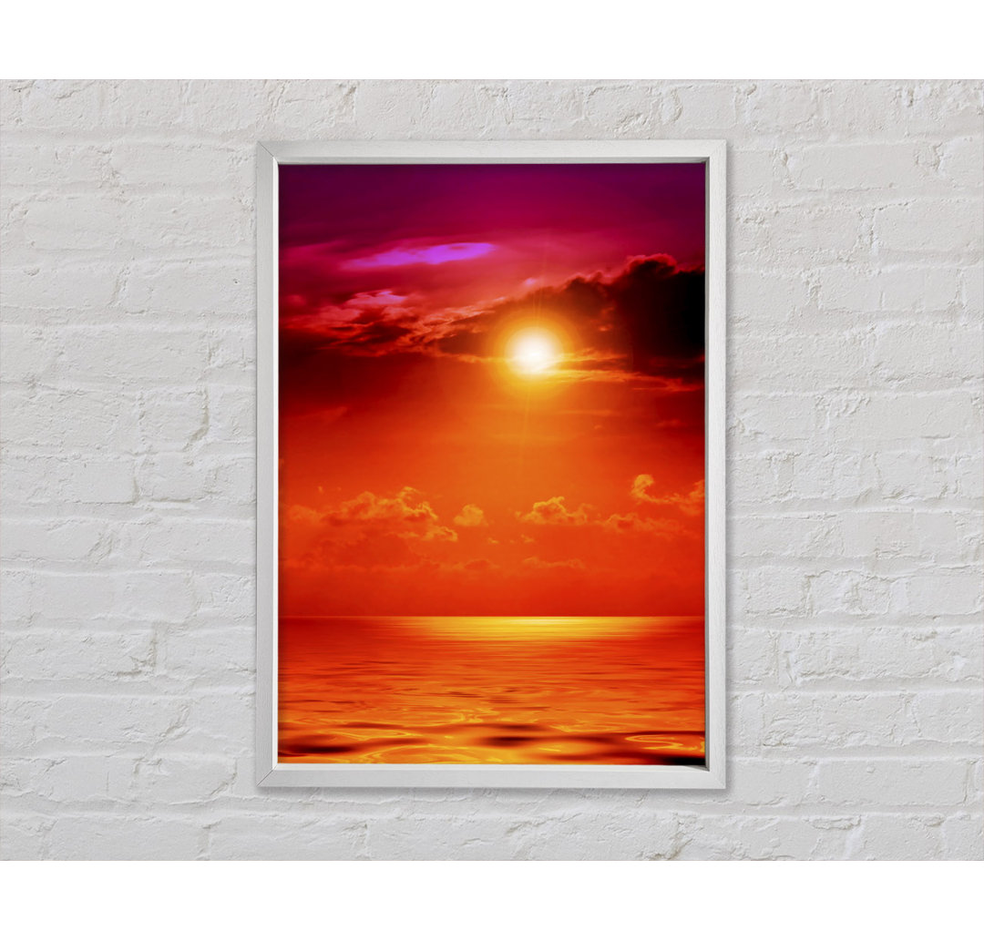 Orange Sun Blaze Skies - Single Picture Frame Kunstdrucke auf Leinwand